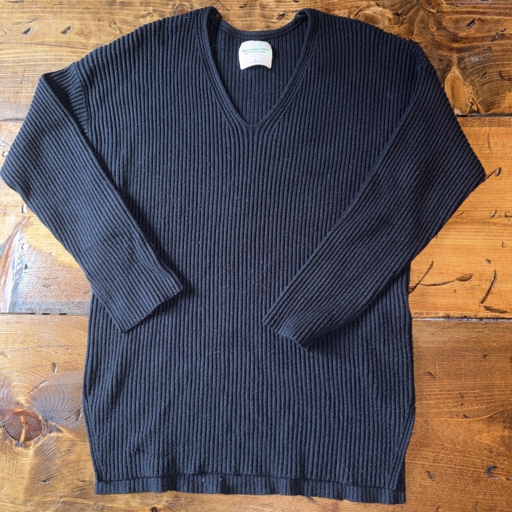 Abercrombie Fitch Soft AF Long Ribbed V Neck Cozy Preppy Long Sweater Women's S